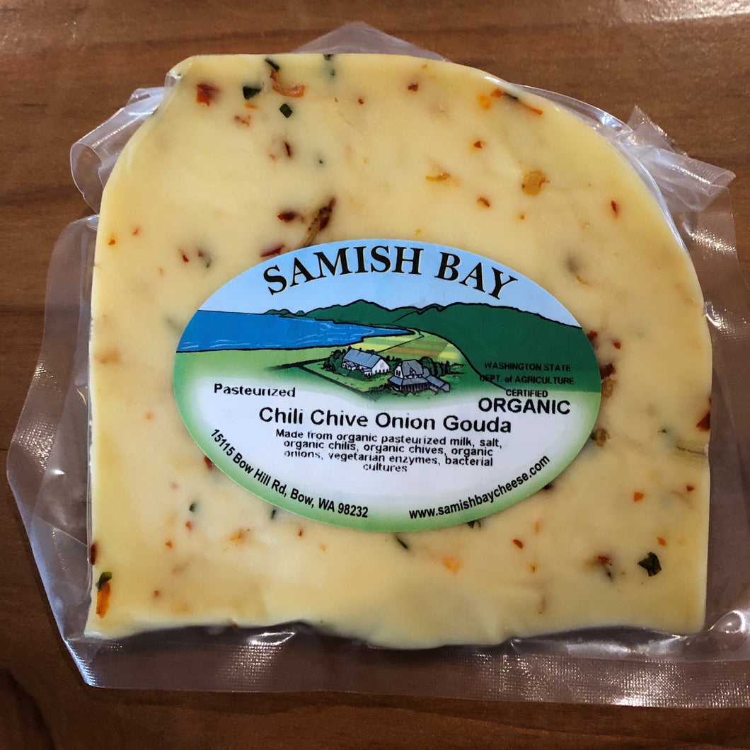 Samish Bay Chili Chive Onion Gouda Cheese 1/3lb