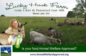 Lucky Hook Grass-fed Raw Goat Milk 1/2 Gallon
